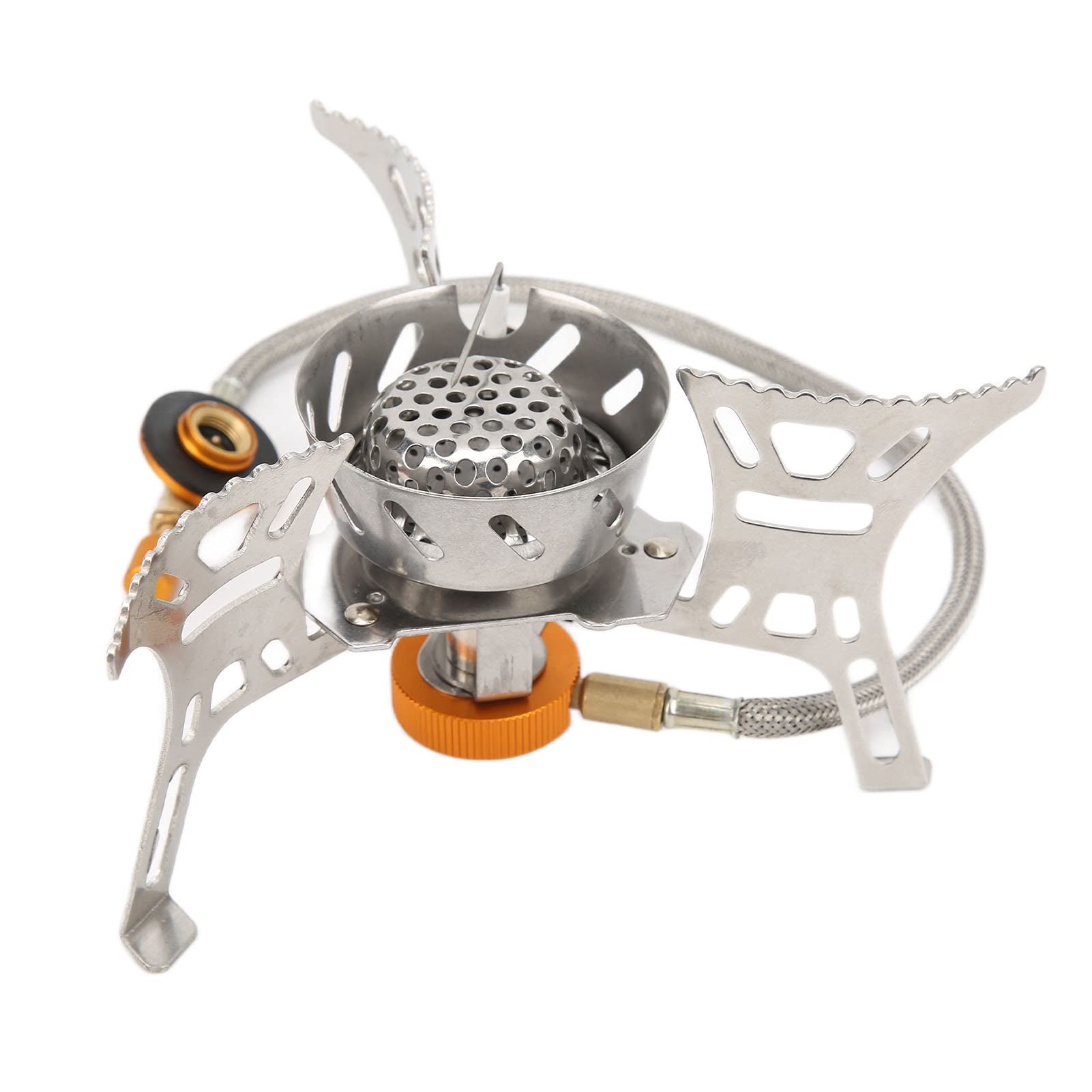 Portable Camping Gas Stove with Electronic Ignition - Windproof, Non-Slip & Stable Beehive Burner - Adjustable Outdoor Cooking Stove for Backpacking, Hiking & Picnics
