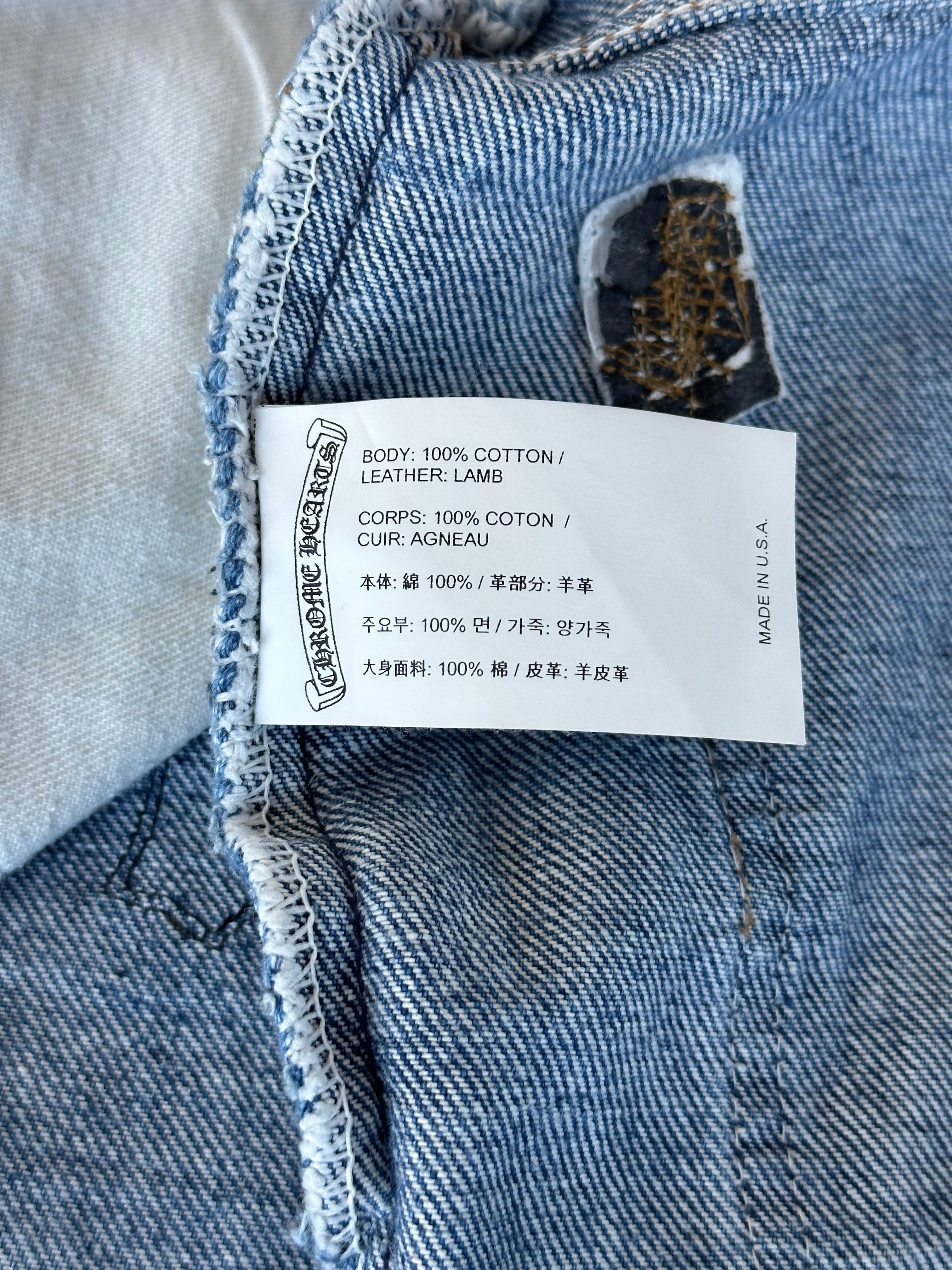 Chrome Hearts x Levi's Blue & Black Cross Patch Denim Jeans for Men - Stylish Streetwear & Casual Outfits