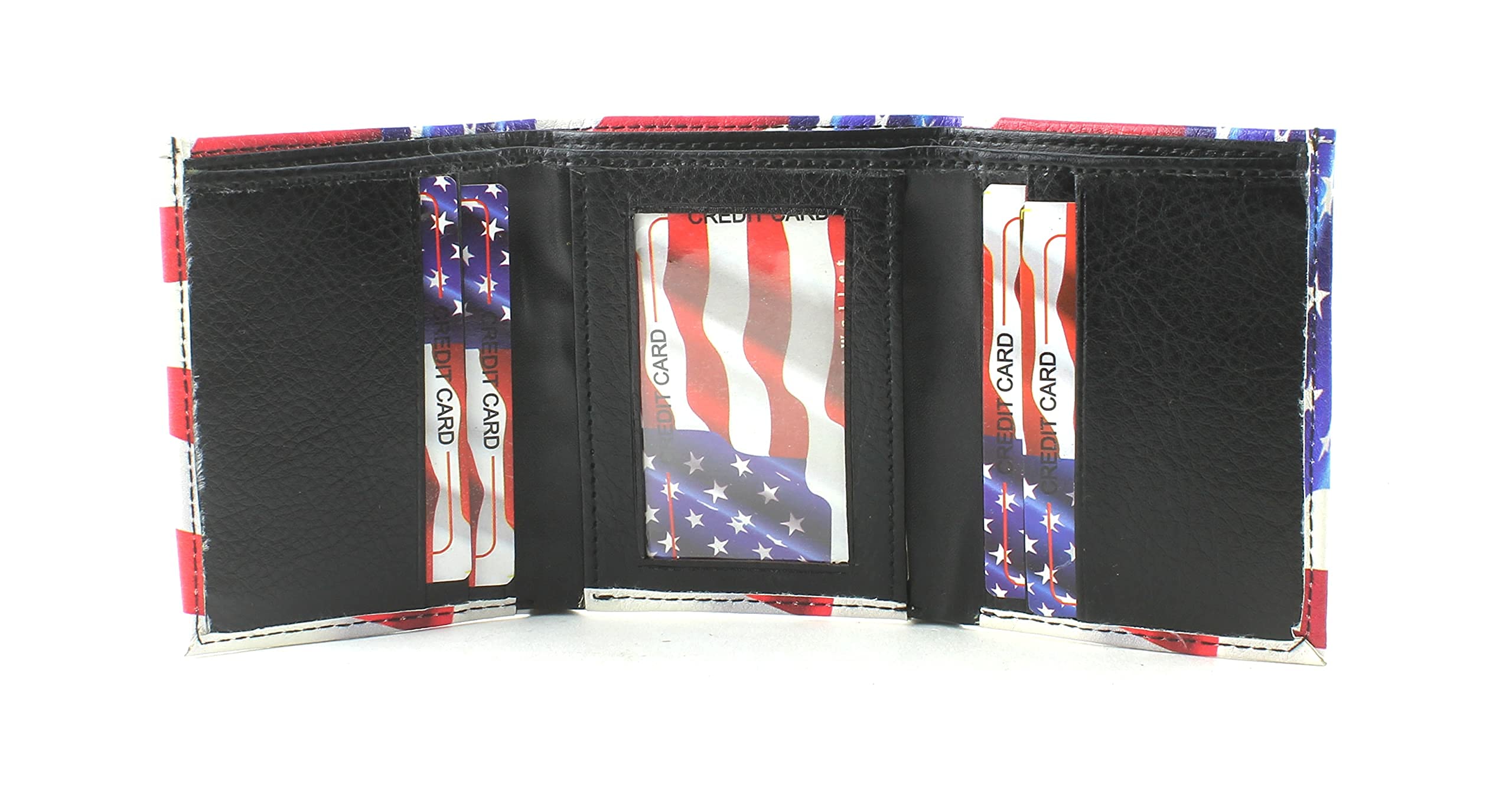 Men's Bifold Wallet - Vegan Leather RFID Blocking Slim Wallet with American Flag Design | 2 ID Windows, 7 Card Slots & Cash Pockets | Perfect Gift for Dad, Husband, Boyfriend | Ideal for Travel, Work & Everyday Use