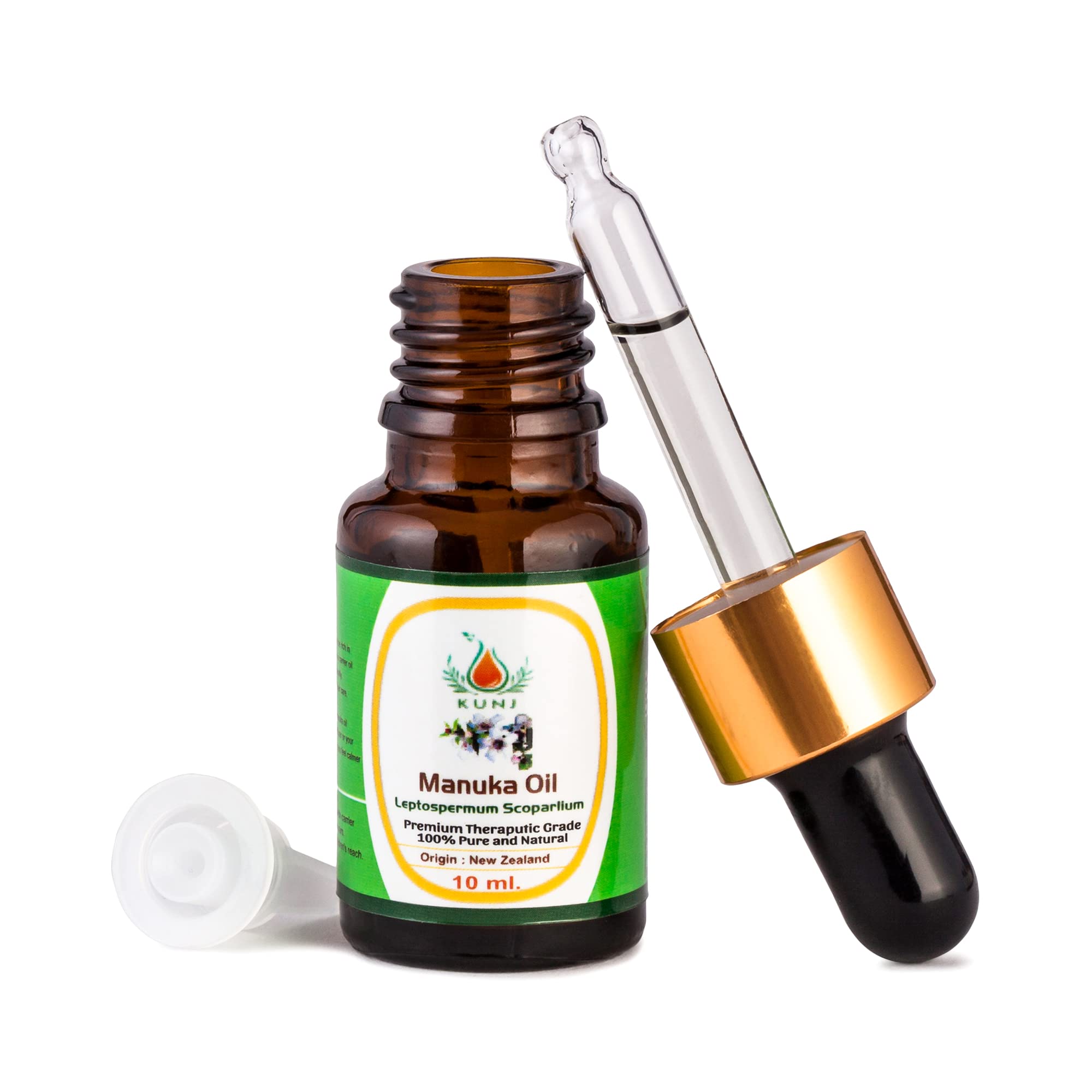 100% Pure Manuka Oil (Leptospermum scoparium) - Undiluted Therapeutic Grade for Skin Care, Hair Growth & Aromatherapy | Steam Distilled Natural Essential Oil | Helps with Oily Skin, Brittle Nails & Diffuser Blends | 10ml Bottle | Perfect for DIY Beauty, Massage & Home Spa Relaxation