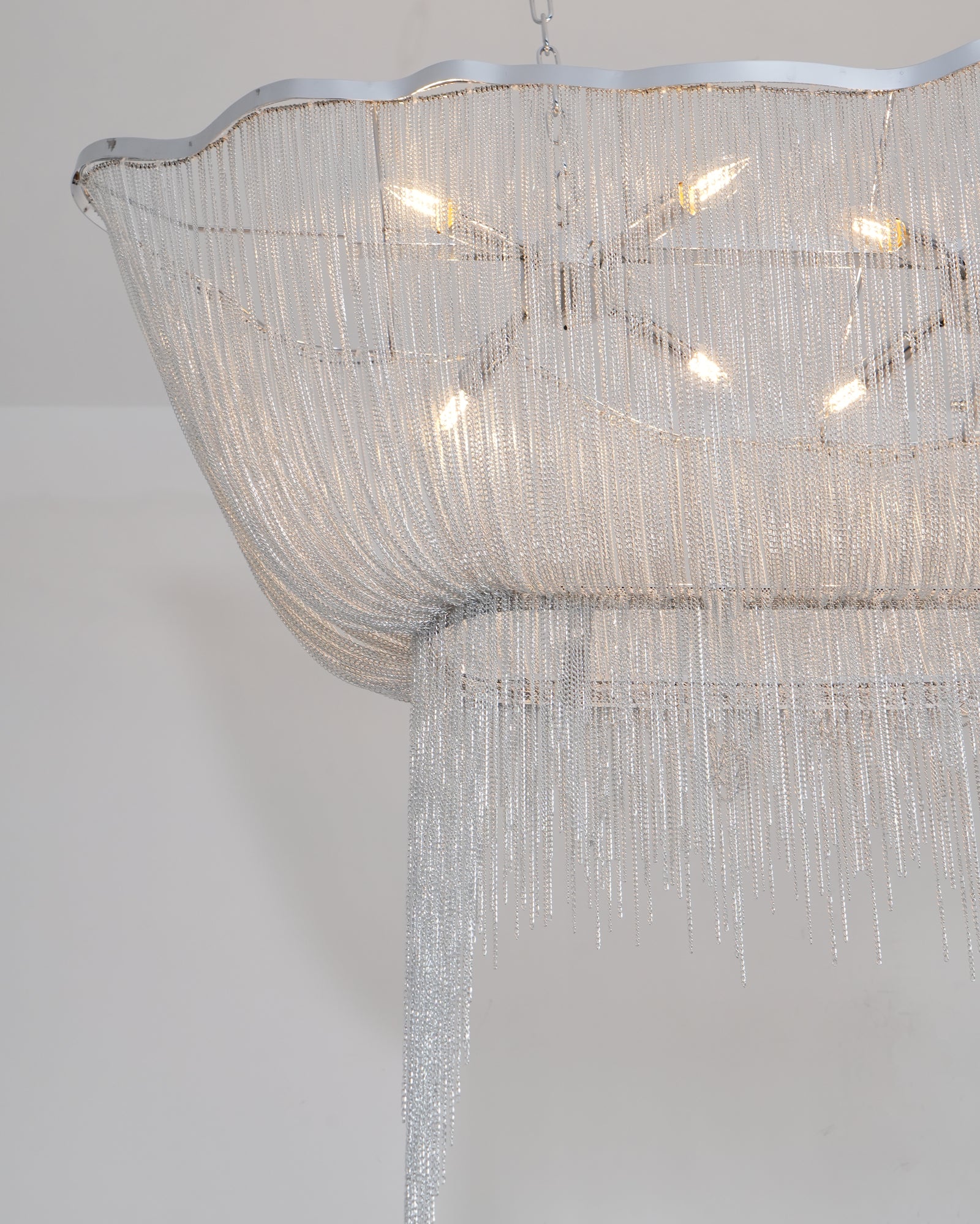 Sparkling Crystal Chandelier with Gold Chains - Elegant Dining Room Lighting for Wedding & Home Decor