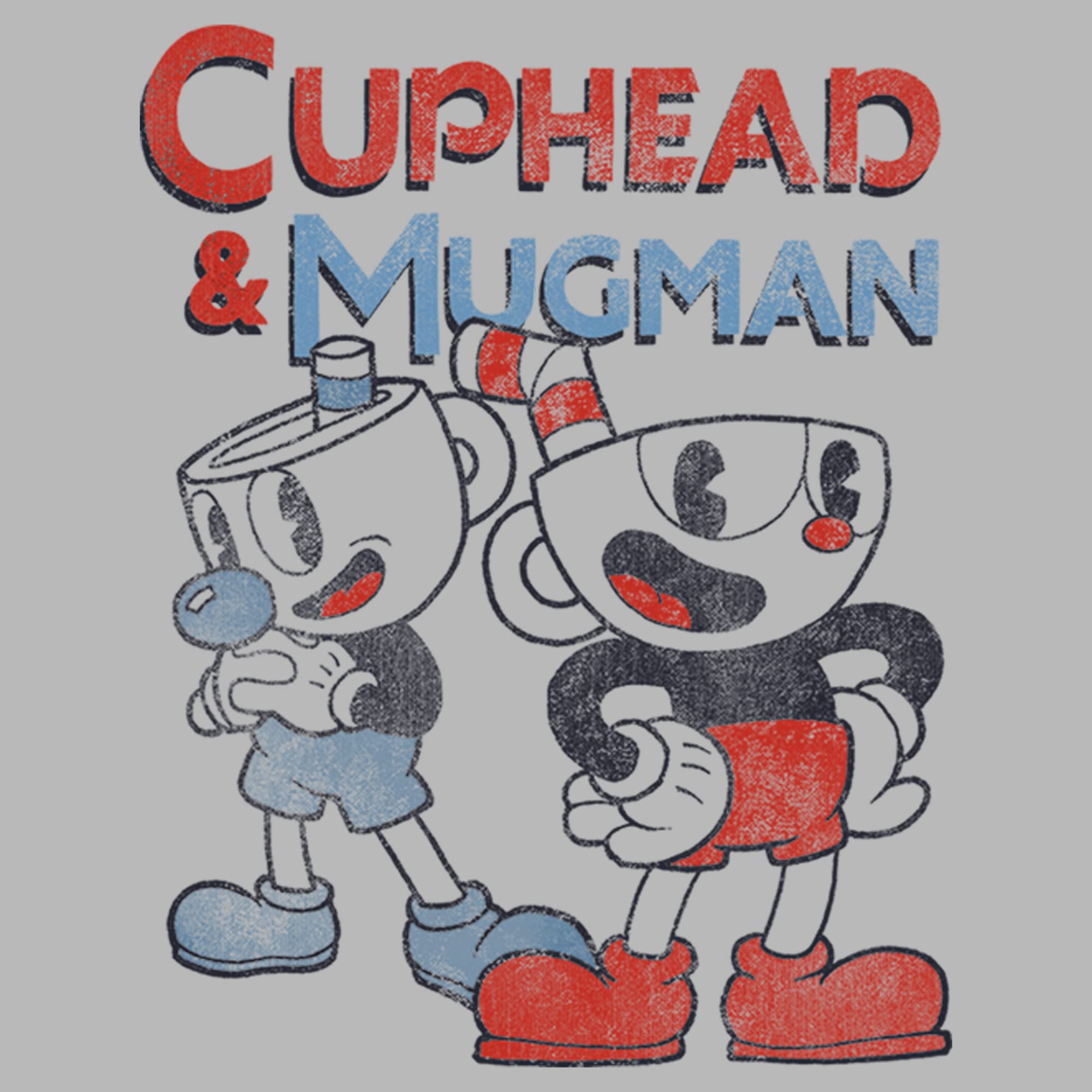 Fifth Sun Junior's Cuphead & Best Friend Mugman Graphic Tee - Fun Gaming T-Shirt for Kids' Playdates & Cosplay Events