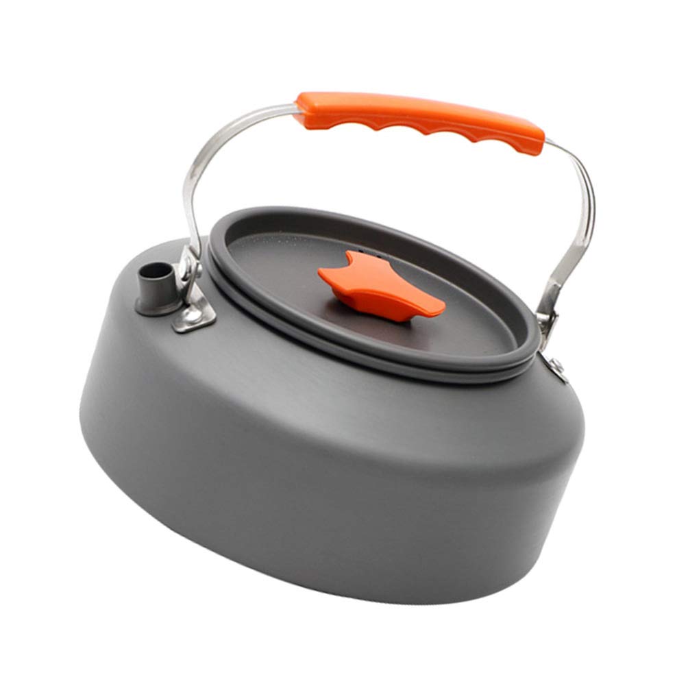 Hemoton Stainless Steel Camping Tea Kettle - 1L Portable Outdoor Kettle for Hiking, Picnic & Backpacking - Lightweight Boiling Water Pot for Campfire, RV & Emergency Preparedness