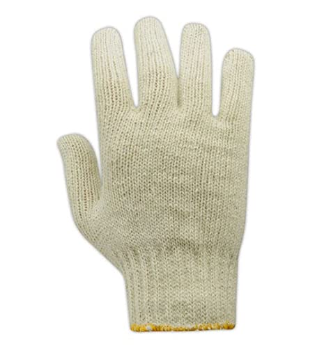 **MAGID KnitMaster Standard Weight Machine Knit Gloves - 300 Pairs, Women’s Size 8/M, Natural (T193C) - Perfect for Industrial Work, Food Handling & Cold Weather Protection**