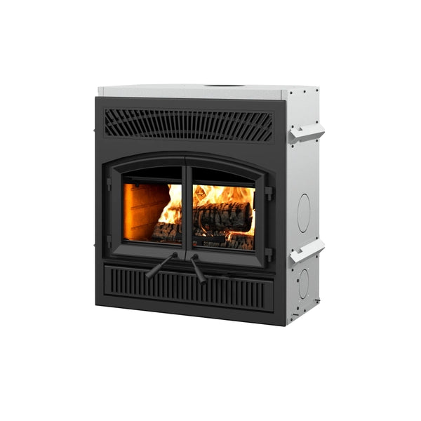 Enerzone Solution 2.5 ZC II High Efficiency Fireplace Insert Bundle - Eco-Friendly Heating for Living Rooms, Cabins & Winter Homes
