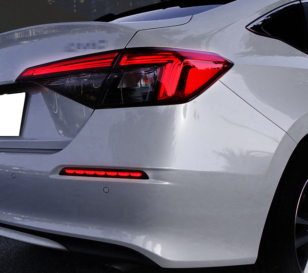2022+ Honda Civic Dark Smoke LED Bumper Reflector Lights with Sequential Blink - Upgrade Your Car's Style & Safety for Night Driving & Custom Look