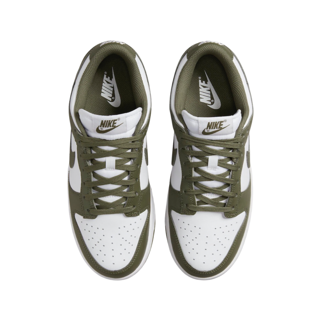 Nike Women's Dunk Low Sneakers - White/Medium Olive - Casual & Athletic Shoes for Women | Perfect for Running, Gym, and Everyday Wear