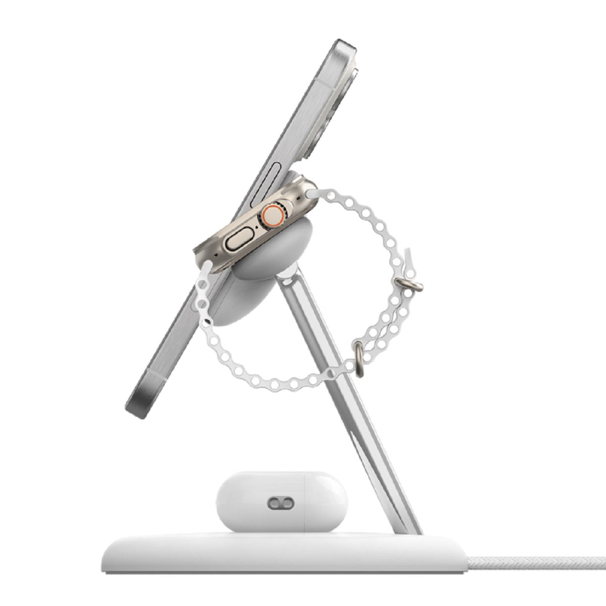 Belkin BoostCharge Pro Qi2 3-in-1 Wireless Charging Stand - 15W Fast Charging for iPhone, Android & AirPods - Perfect for Home, Office & Nightstand Use