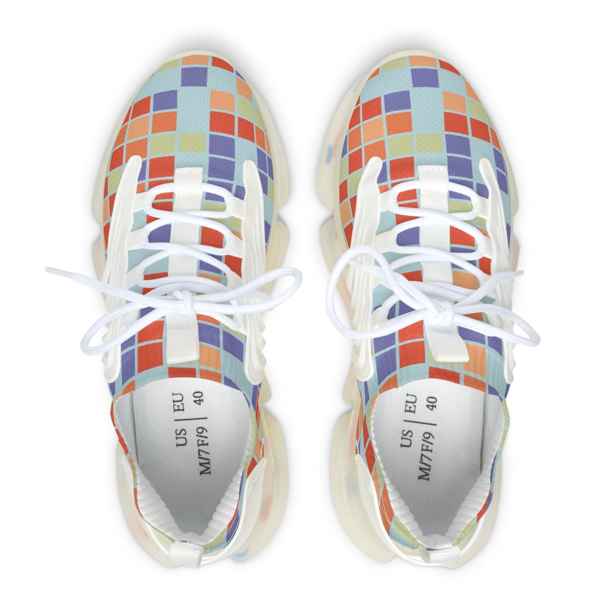 Women's Breathable Mesh Sneakers with Colorful Checkered Print - Lightweight Running Shoes for Women - Perfect for Jogging, Gym Workouts & Casual Wear