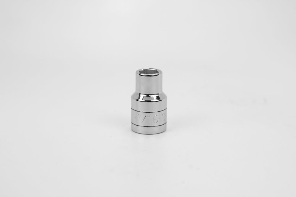 1/2 Inch Drive 6-Point Chrome Socket - 7/16