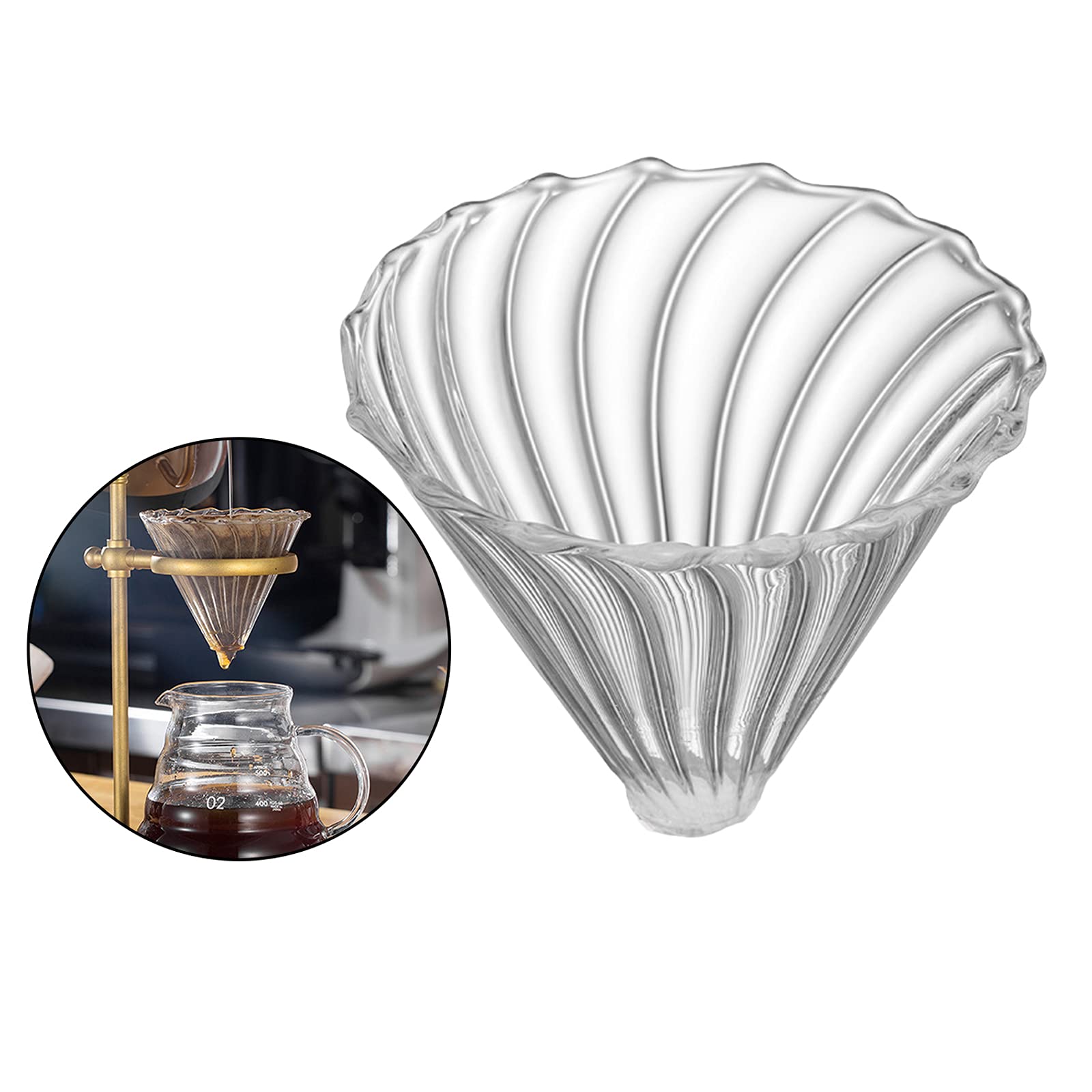 Glass Pour Over Coffee Dripper - Slow Drip Filter Cup Coffee Maker for 1-4 Cups | Perfect for Home Brewing, Office Use & Camping Coffee