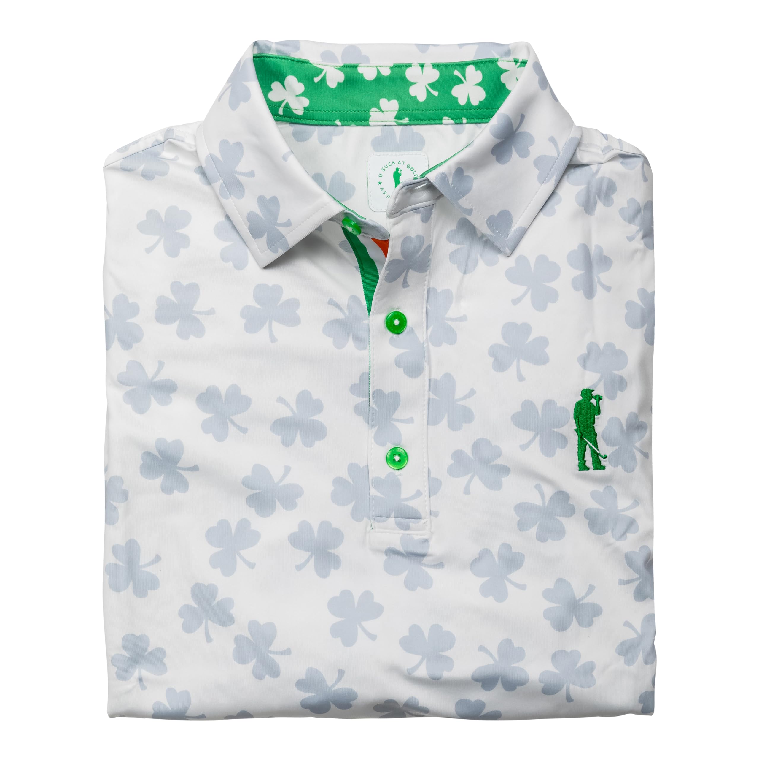 U Suck at Golf Men's Performance Polo Shirt - Moisture Wicking Dry Fit Golf Shirts for Men - Breathable Comfort for Golf Club & Casual Wear
