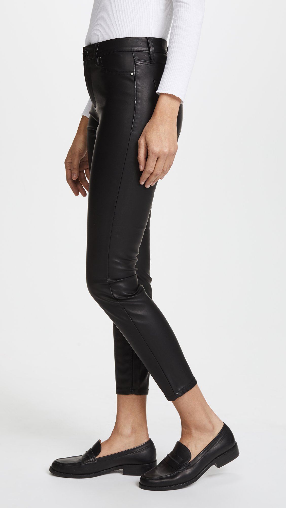 BLANKNYC Women's Vegan Leather Skinny Pants - Mid Rise Faux Leather Pants for Women, Stretchy & Comfortable, Perfect for Work, Office, Night Out & Casual Wear