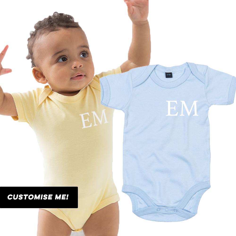 Personalized Baby Vest with Initials - Custom Monogram Infant Bodysuit for Boys & Girls - Perfect for Newborn Photos, Baby Showers, and Gifts