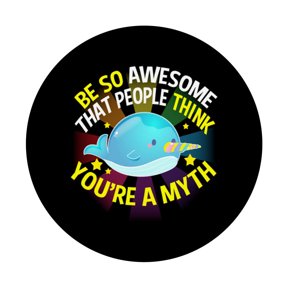 Narwhal Unicorn Whale PopSockets Grip and Stand for Phones & Tablets - Fun Mythical Gift for Men, Women, Kids - Perfect for Daily Use, Travel, and School Accessories