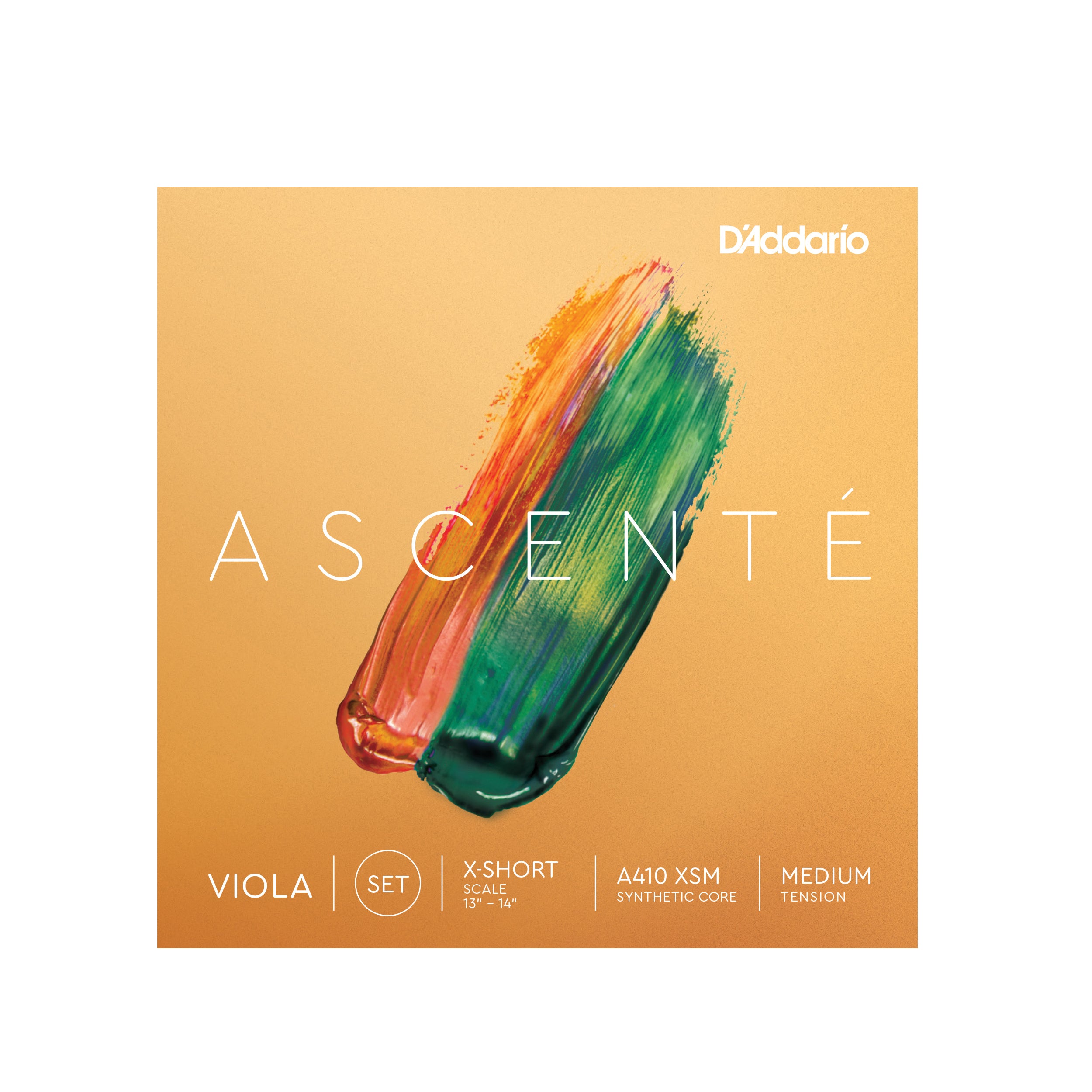 D'Addario Ascenté Viola Strings Set - Extra Short Scale, Medium Tension for Professional Viola Players | Perfect for Practice, Performances & Studio Recordings