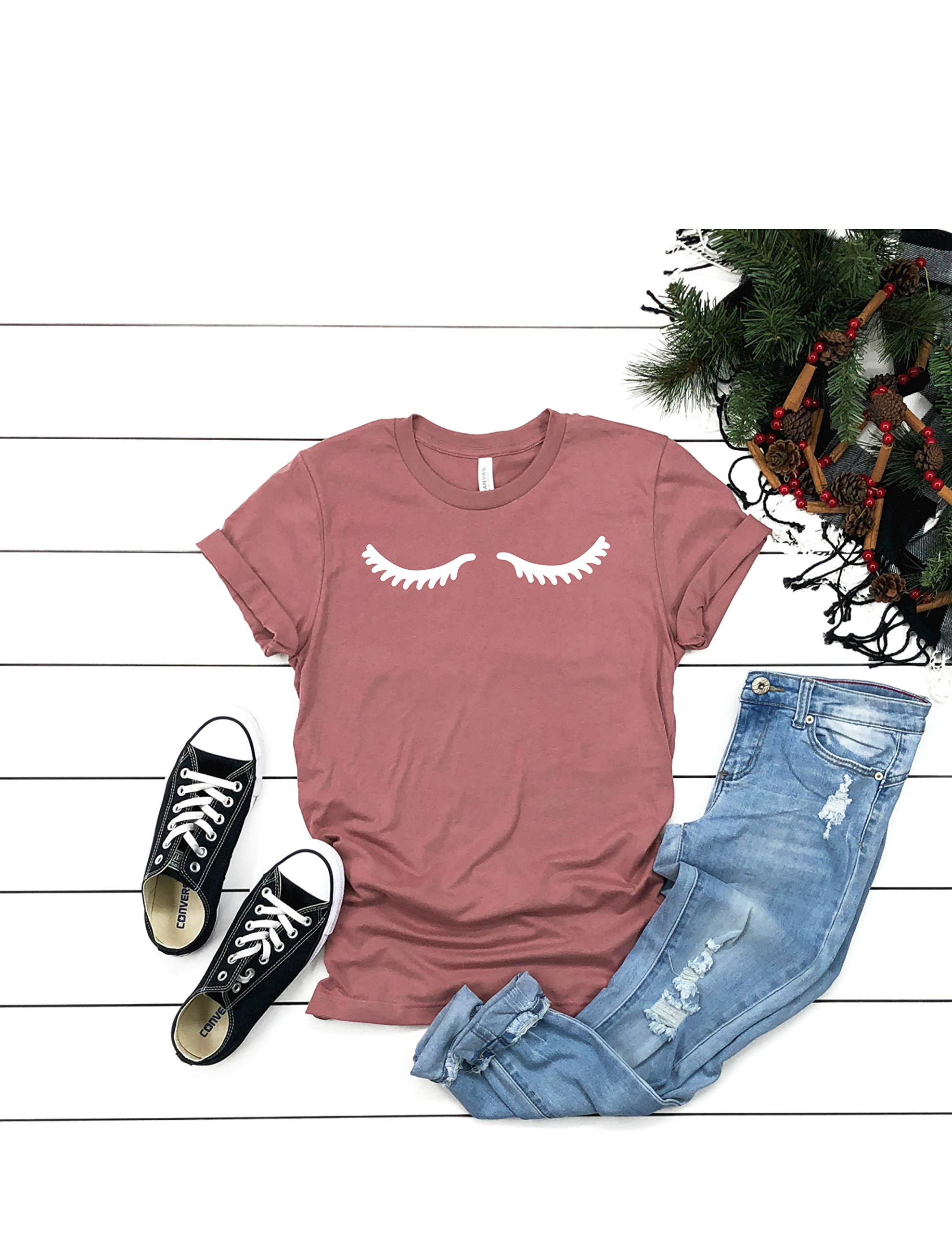Women's Eyelashes Graphic T-Shirt - Casual Short Sleeve Top for Girls | Perfect for Everyday Wear, Parties & Street Style