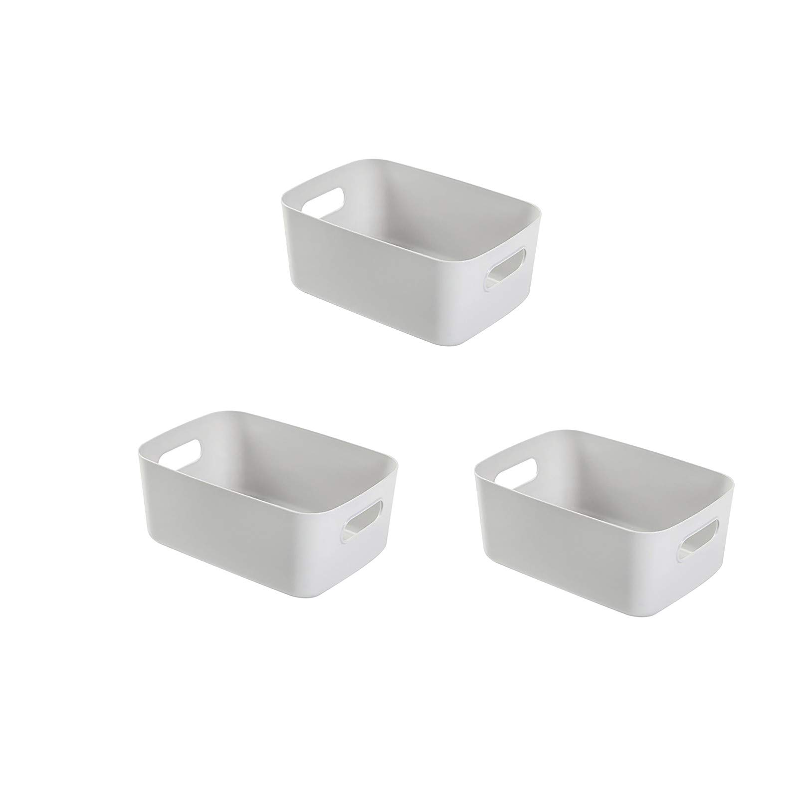 YXWLLN 3-Piece Plastic Storage Box Set - Snack, Cosmetic & Sundries Organizer Baskets for Home, Kitchen & Bathroom Organization