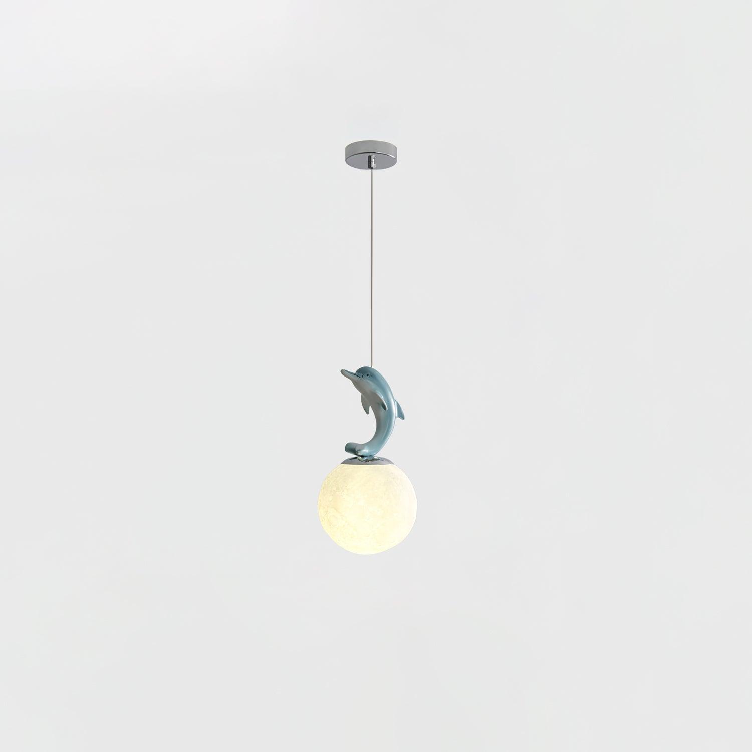Animal and Moon Pendant Light - Modern Celestial Nursery Decor for Kids Room & Bedroom Lighting