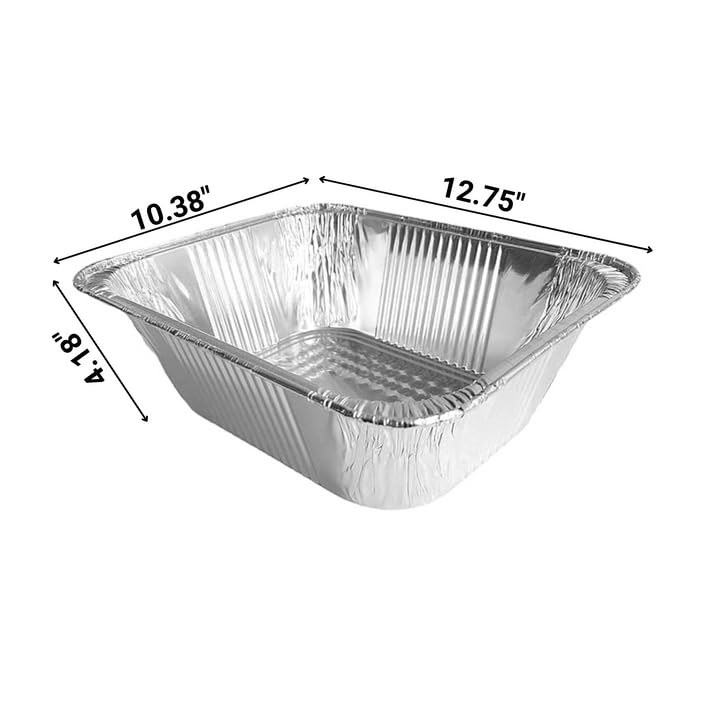 Disposable Extra Deep Heavy Duty 9x13 Half Size Aluminum Pans - 100 Pack | Perfect for Baking, Roasting, Meal Prep & Party Catering | Commercial & Home Kitchen Use