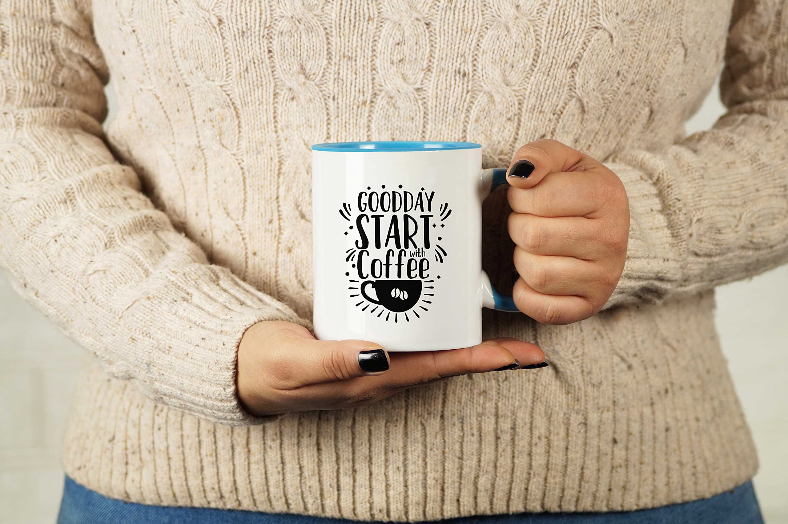 11 Oz Ceramic Coffee Mug - Perfect Gift for Coworkers, Boss & Coffee Lovers - Blue | Ideal for Office, Home & Daily Coffee Breaks