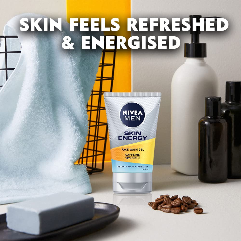 Nivea Men Revitalising Face Wash for Men - Deep Cleansing & Hydrating Facial Cleanser - Oil Control & Anti-Aging Skincare - Perfect for Daily Use & Gym Routine