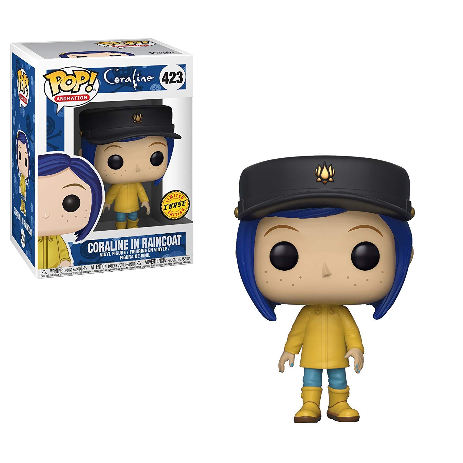 Funko Pop! Movies – Coraline in Raincoat Vinyl Figure (Chase Variant) | Collectible Toy for Horror Fans & Movie Lovers | Perfect for Display, Gifts, and Pop Culture Collections