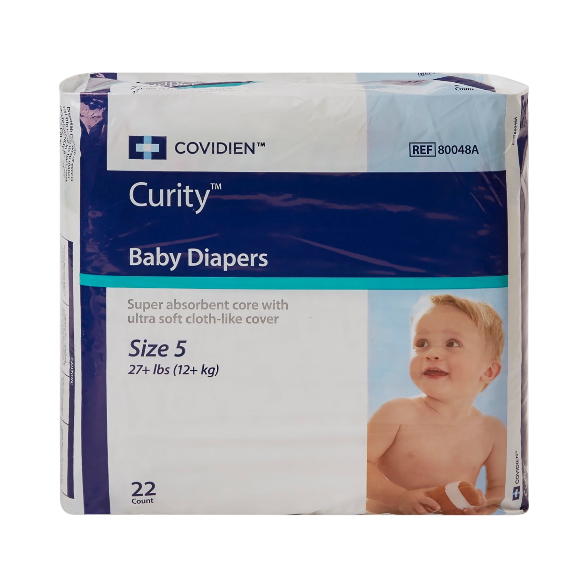 Cardinal Health Baby Diapers Size 5 X-Large for Over 30 lbs - Ultra Absorbent Leak-Proof Diapers for Active Toddlers | Daycare, Overnight & Travel Use