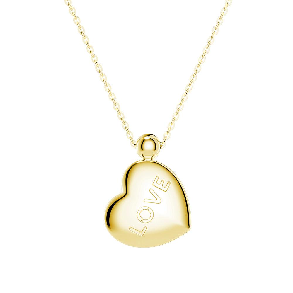 Double Sided Engraved Heart Necklace for Couples - Personalized Romantic Gift for Her/Him - Perfect for Anniversaries, Valentine's Day & Weddings