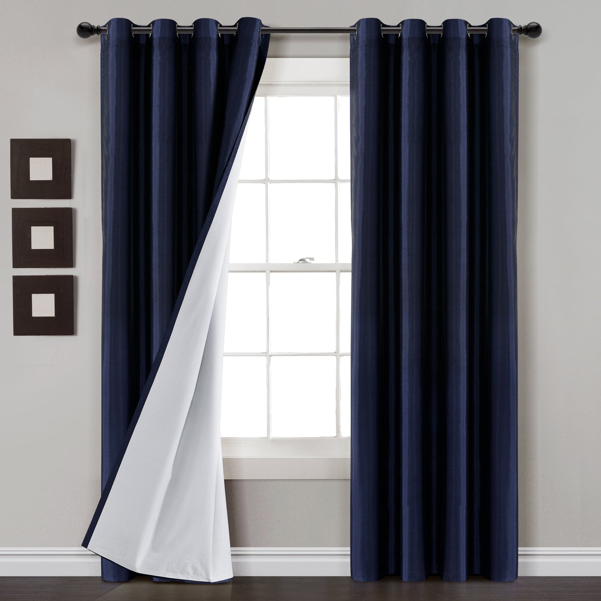 Blackout Window Curtains - 100% Light Blocking Faux Silk Drapes for Bedroom & Living Room - Thermal Insulated Room Darkening Curtain Panels for Better Sleep & Privacy
