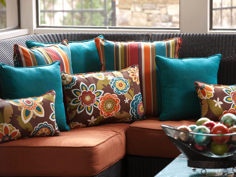Pillow Perfect 25-Inch Teal/Blue Solid Floor Pillow for Indoor & Outdoor Use – Perfect for Lounging, Rave Parties, and Cozy Home Decor