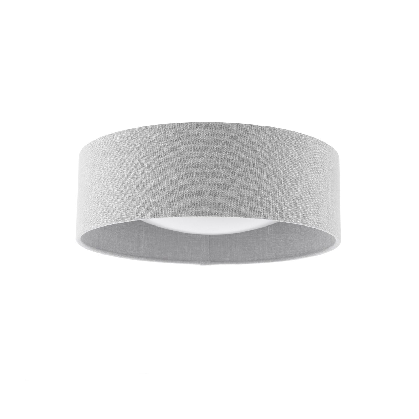 Bacall 2-Light Flush Mount Ceiling Light Fixture with Natural/Silver Shade, E27 Socket - Perfect for Bedroom, Living Room, and Hallway Lighting
