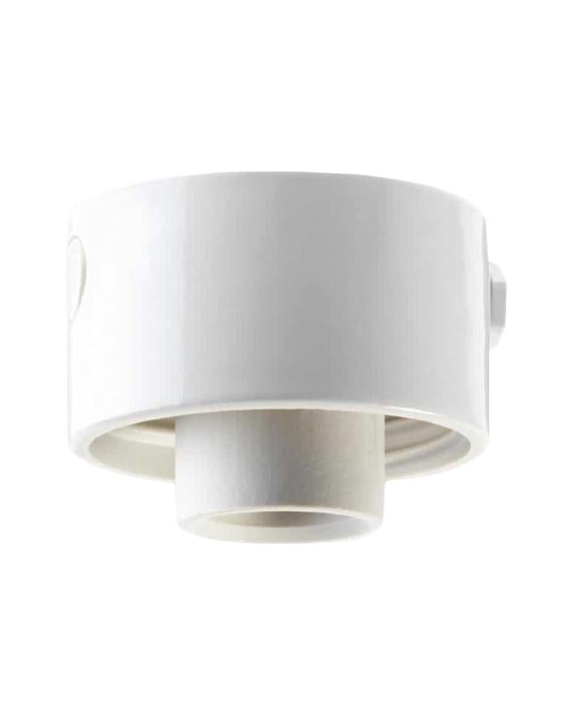 Waterproof Outdoor/Bathroom Lamp Socket - White/Straight/Round IP54 - Ideal for Patio, Garden & Wet Areas