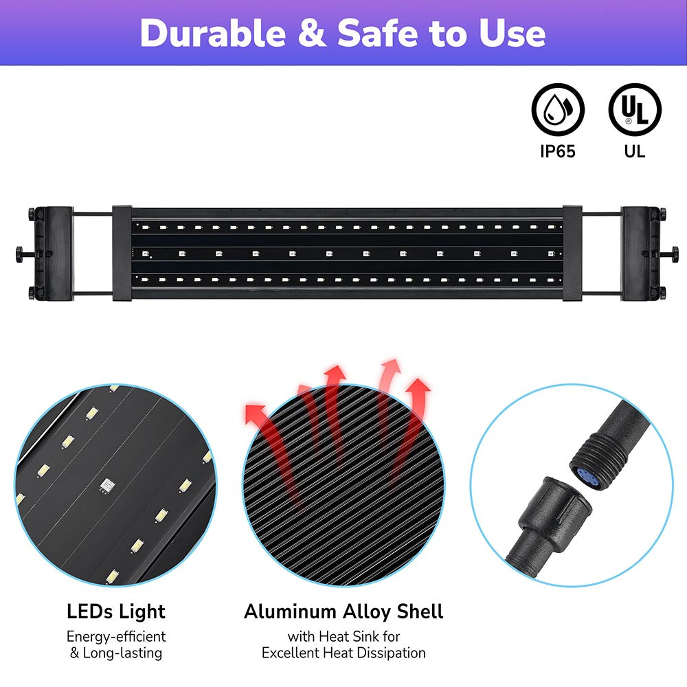 TheLAShop 24 Inch Aquarium LED Light with RGB & APP Control - Full Spectrum for Saltwater & Freshwater Fish Tanks - Perfect for Coral Growth & Planted Aquariums