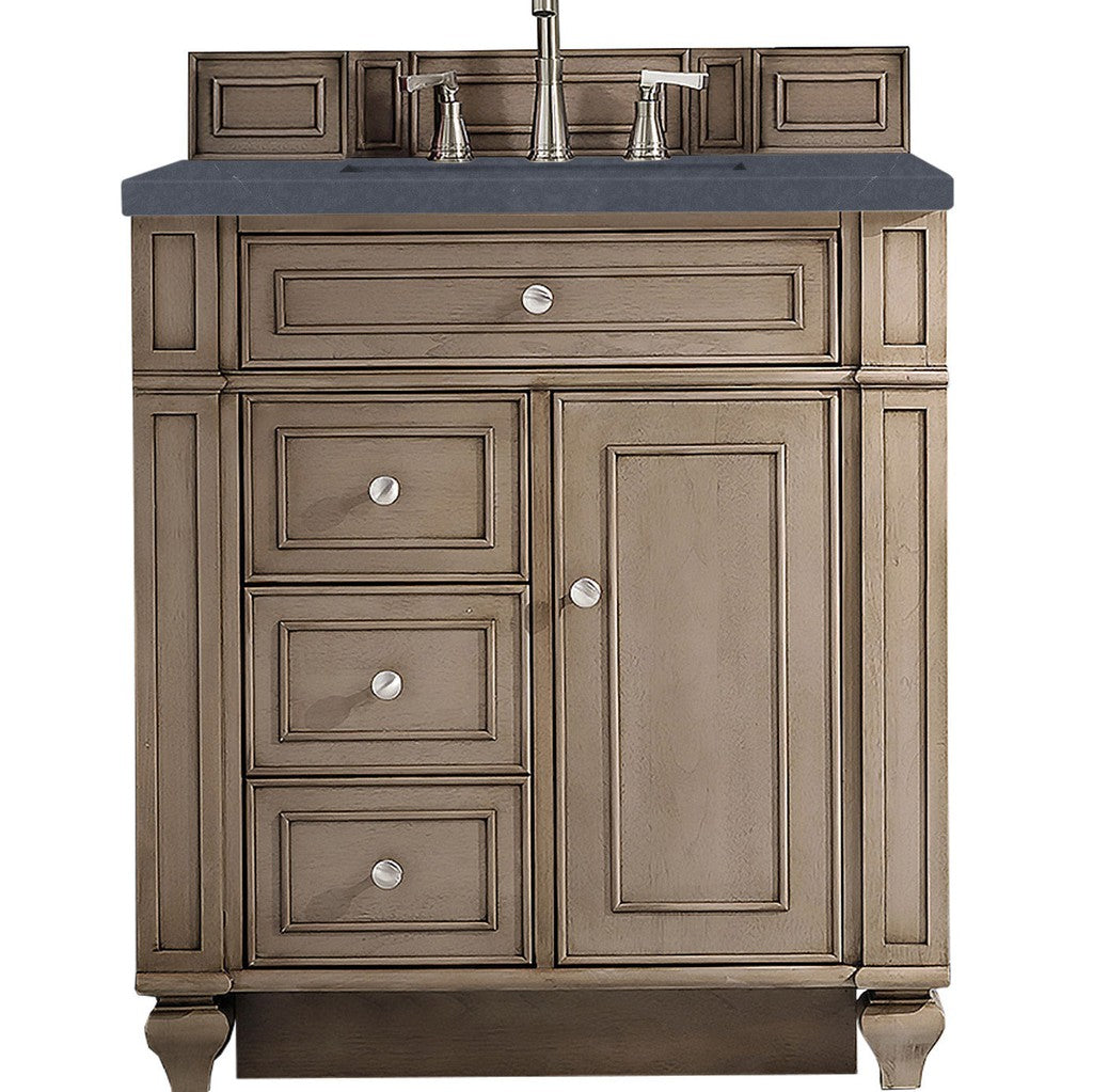James Martin Vanities Bristol Collection 30-Inch Single Bathroom Vanity in Whitewashed Walnut with Countertop Options - Perfect for Modern Bathroom Remodeling and Home Renovation Projects