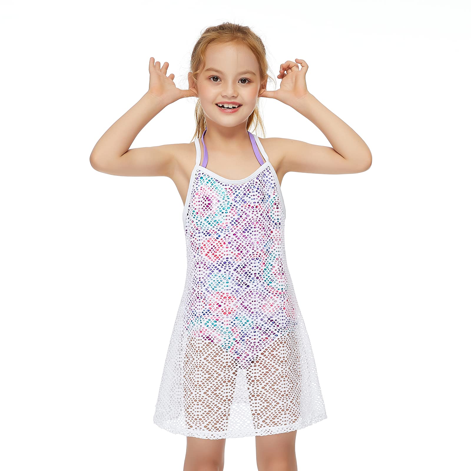 Jimmy Bahamas Swimsuit Cover Up for Girls - Little Kids Beach Crochet Mesh Crossback Swim Dress | Perfect for Pool, Beach & Summer Vacations
