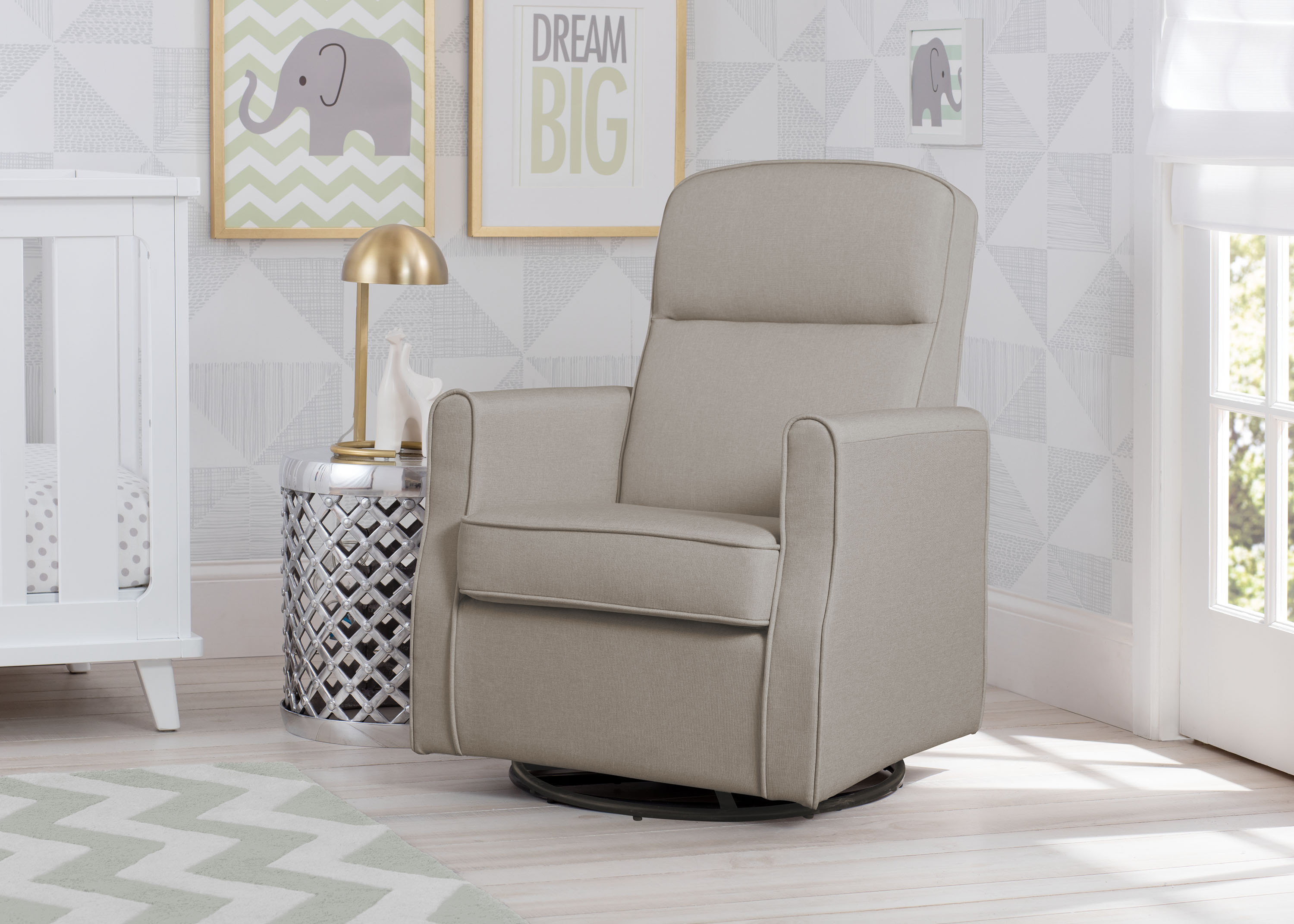 Blair Slim Nursery Glider Swivel Rocker Chair - Modern Comfort for Breastfeeding & Baby Bonding - Perfect for Nurseries, Bedrooms & Living Rooms