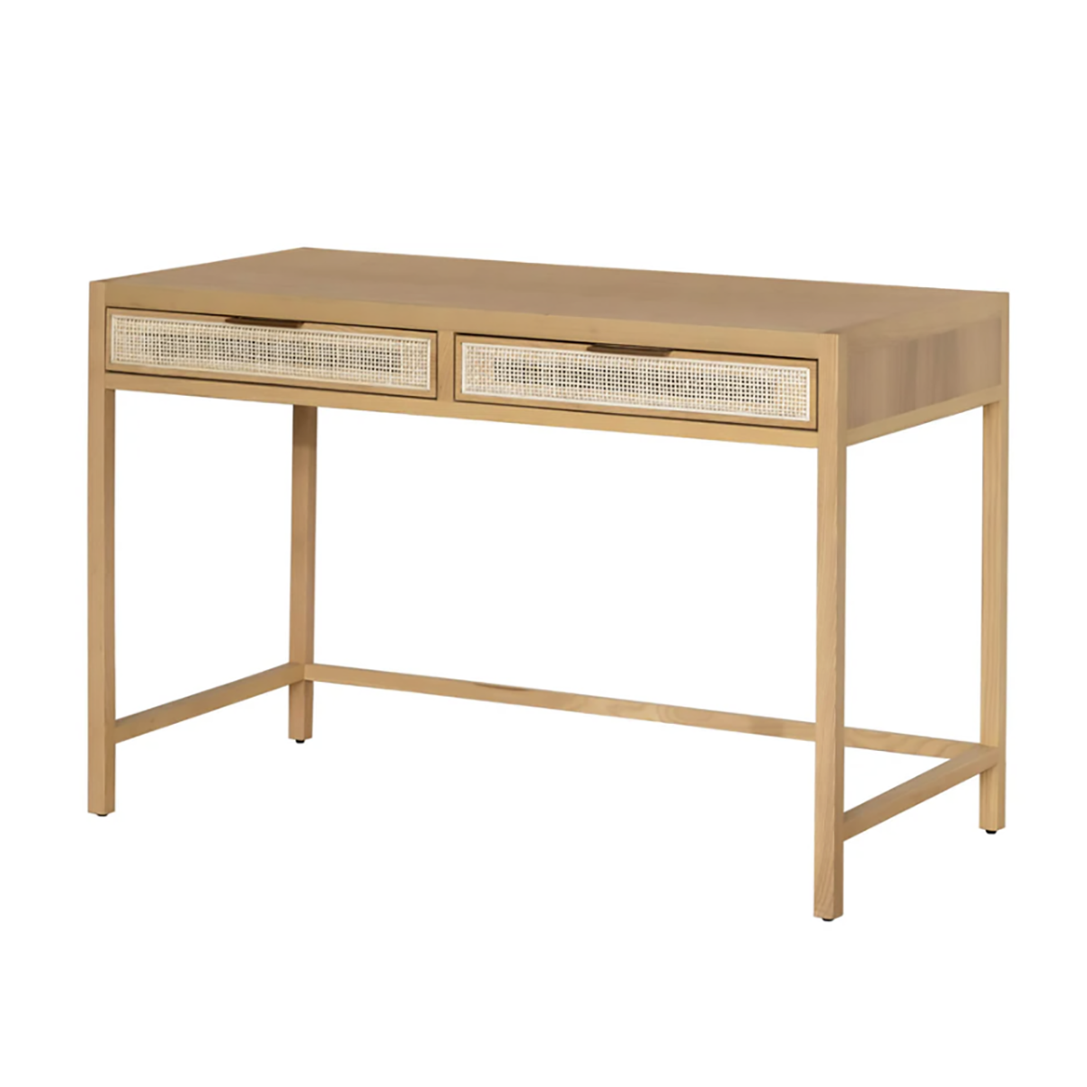 Premium Wicker & Ash Wood Coffee Table - Rustic Farmhouse Style for Living Room, Patio, or Outdoor Decor
