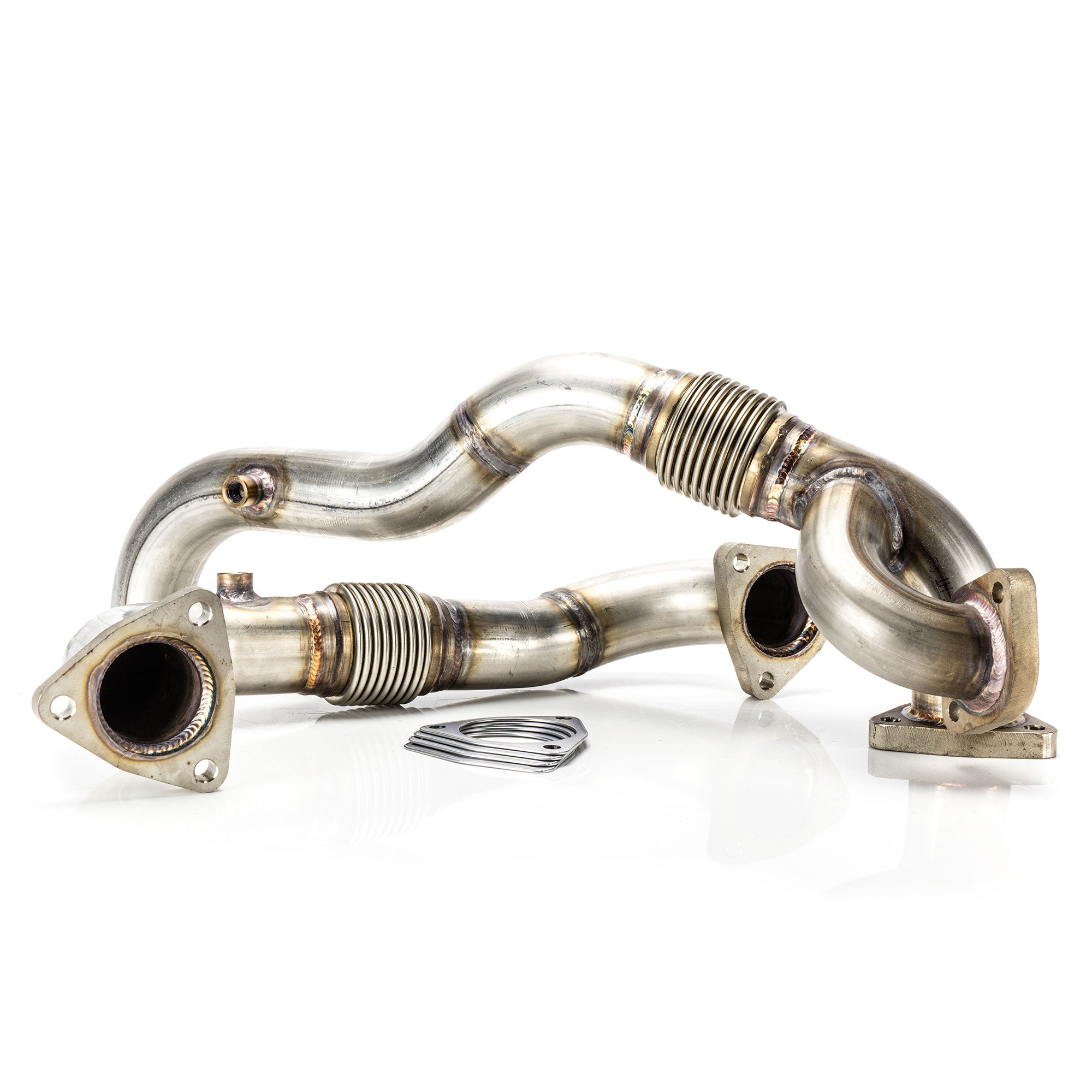 6.4L Ford Power Stroke 304 Stainless Steel Heavy Wall Up Pipe Set - High Performance Exhaust Upgrade for Diesel Trucks & Towing Applications