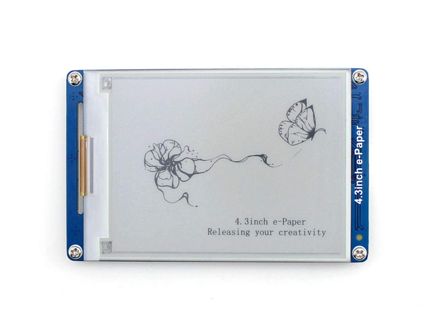 4.3inch Waveshare E-Paper Display with Serial Interface - 800x600 Resolution, Embedded Fonts, Compatible with Raspberry Pi 4B/3B+/3B/2B/A+/Zero/Zero W/WH/Zero 2W - Perfect for DIY Projects, Digital Signage & E-Reader Applications