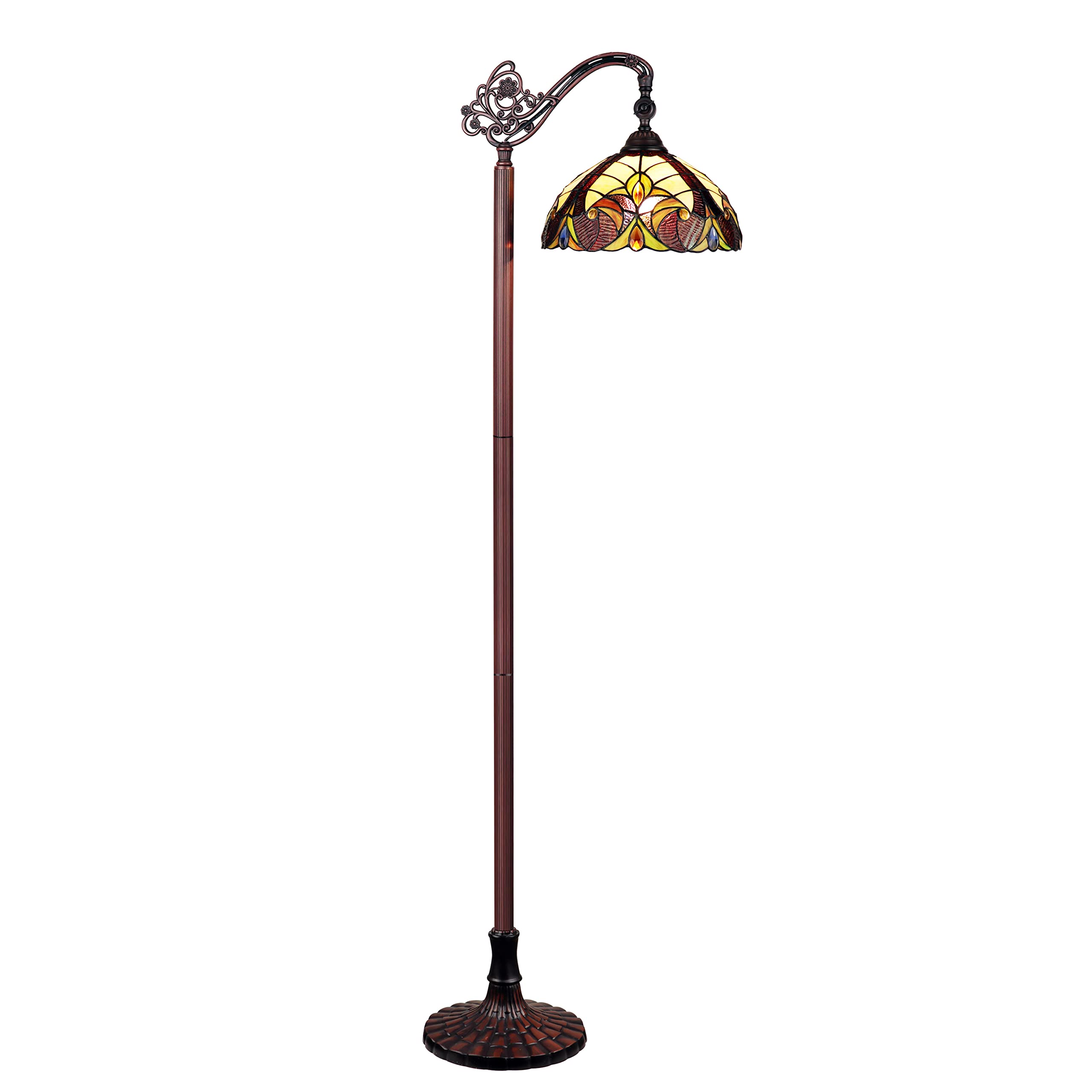 Chloe Lighting Adia Tiffany-Style Dark Bronze Victorian Floor Lamp with 11