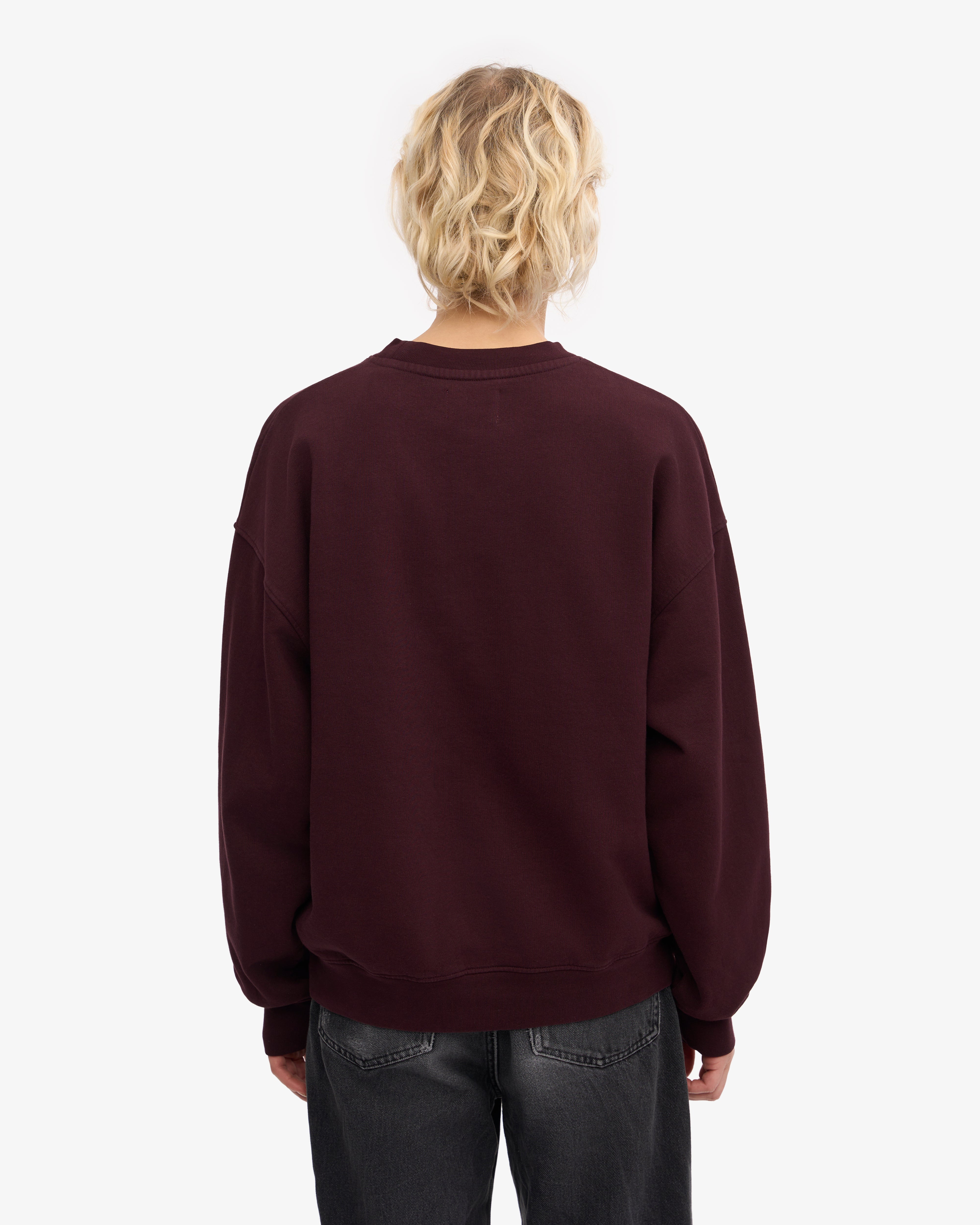 Organic Oversized Crewneck Sweatshirt for Women - Soft & Comfortable Oxblood Red Pullover - Perfect for Casual Wear, Loungewear & Fall Outfits