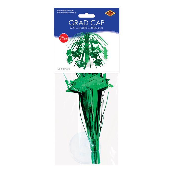 12 Pack Green Graduation Cap Mini Cascade Centerpieces - Perfect for Graduation Party Decorations, Table Centerpieces, and Photo Booth Props