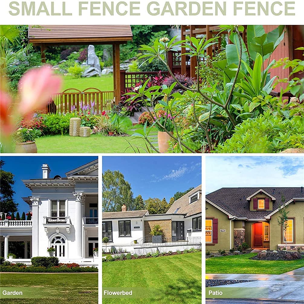 White 120x50cm Flexible Plug-in Wood Picket Garden Fence - Animal Barrier, Border Edging for Outdoor Beds, Paths & Home Gardens - Easy DIY Installation & Durable Design