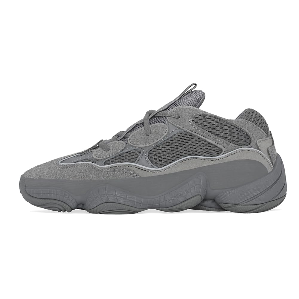 Adidas Men's Yeezy 500 Lace-Up Sneakers - Grey Casual Shoes for Running, Walking & Streetwear Fashion