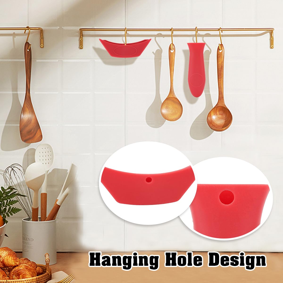 Heat Resistant Silicone Pot Handle Covers (2-Pack) - Cast Iron Skillet Handle Protectors for Frying Pans, Griddles & Cookware - Perfect for Stovetop Cooking, Grilling & Kitchen Safety