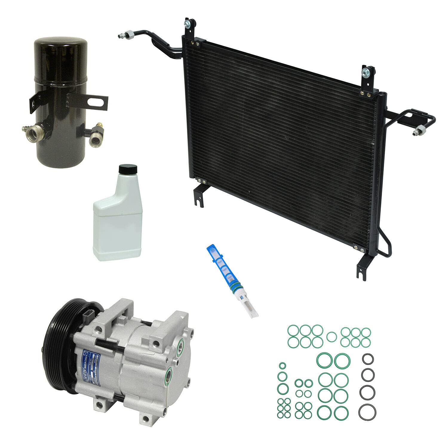 High-Performance A/C Compressor & Component Kit - Compatible with Ford F-250 & F-350 Trucks (Includes Blue Fixed Orifice) | Perfect for AC System Repair & Summer Cooling Upgrades