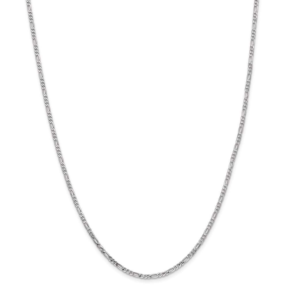 14K Gold Flat Figaro Chain Bracelet for Women - Yellow Gold & White Gold Options - Choose Lengths 7