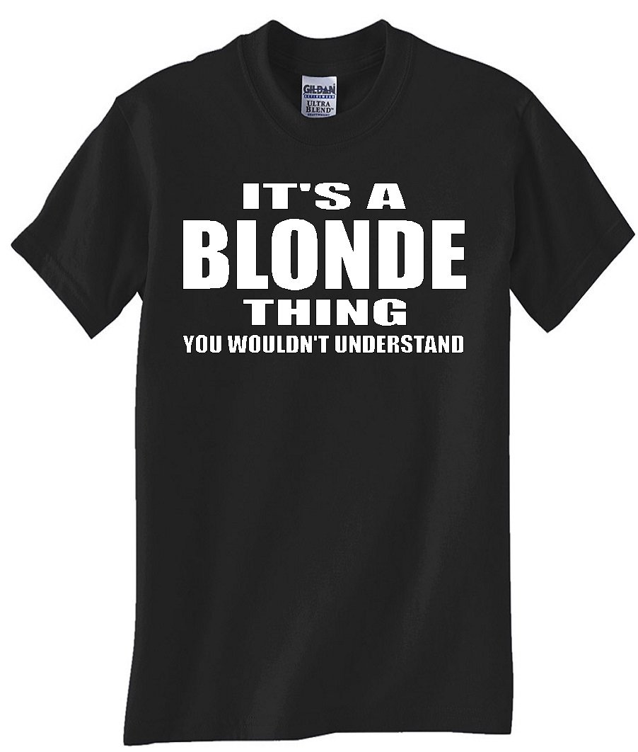 STUFF WITH ATTITUDE Women's Blonde Thing Graphic Black T-Shirt - Casual Streetwear Tee for Everyday Outfits & Statement Looks