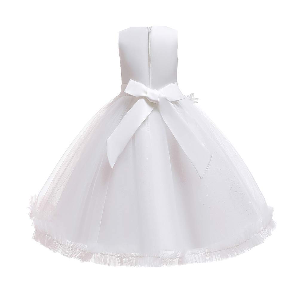 Elegant Flower Lace Princess Tulle Long Dress for Girls - Kids Formal Prom Pageant Dance Gown - Perfect for Birthday Parties, Weddings & Special Occasions